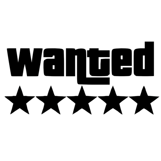 Wanted 5 Star Decal